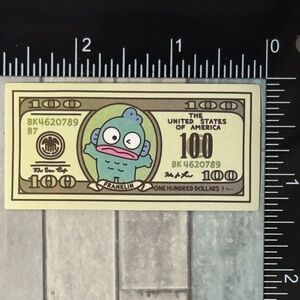 🌀10/$10🌀 Sanrio Banknote Reusable Waterproof Vinyl Sticker Decal